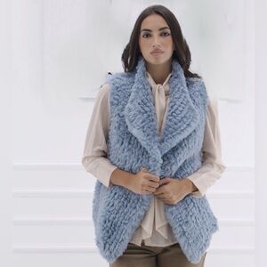 D. Fiorenza BNWT faux fur vest in a light blue